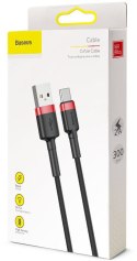 KABEL USB-A -> USB-C Baseus Cafule CATKLF-U91 300cm 2A QC 3.0 CZARNO-CZERWONY W OPLOCIE