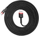 KABEL USB-A -> USB-C Baseus Cafule CATKLF-U91 300cm 2A QC 3.0 CZARNO-CZERWONY W OPLOCIE