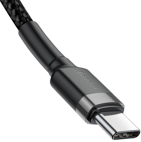 KABEL USB-C -> USB-C Baseus Cafule CATKLF-GG1 100cm 60W 3A PD 2.0 QC 3.0 CZARNO-SZARY W OPLOCIE KABEL USB-C -> USB-C Baseus Cafule CATKLF-GG1 100cm 60W 3A PD 2.0 QC 3.0 CZARNO-SZARY W OPLOCIE