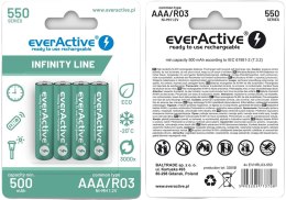 Akumulatorki AAA / R03 Ni-MH everActive 550mAh Infinity Line 3000 cykli (blister 4 szt.)