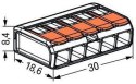 Szybkozłączka uniwersalna LINKA/DRUT 5x 0,2-4mm2 WAGO 221-415 (Paczka 25szt.)