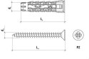 Kołek uniwersalny 6x30/40, wkręt z łbem stożkowym, karton (SFXP-06030040 x 100szt.)