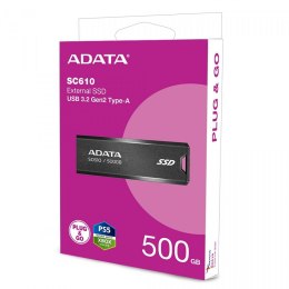 Dysk zewnętrzny SSD Adata SC610 500GB USB-C czarny