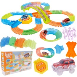 TOR SAMOCHODOWY WYŚCIGOWY KOLEJKA AUTO ZESTAW KLOCKI PUZZLE 180 EL