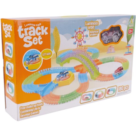 TOR SAMOCHODOWY WYŚCIGOWY KOLEJKA AUTO ZESTAW KLOCKI PUZZLE 180 EL TOR SAMOCHODOWY WYŚCIGOWY KOLEJKA AUTO ZESTAW KLOCKI PUZZLE 180 EL
