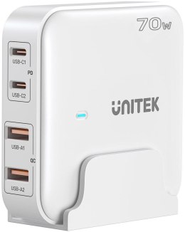 Unitek P1228AWH01-EU Ładowarka biurkowa GaN 70W 2xUSB-A 2xUSB-C