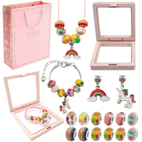 ZESTAW DO ROBIENIA BRANSOLETEK NASZYJNIKÓW KREATYWNY DLA DZIECI CHARMS DIY ZESTAW DO ROBIENIA BRANSOLETEK NASZYJNIKÓW KREATYWNY DLA DZIECI CHARMS DIY