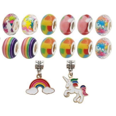 ZESTAW DO ROBIENIA BRANSOLETEK NASZYJNIKÓW KREATYWNY DLA DZIECI CHARMS DIY ZESTAW DO ROBIENIA BRANSOLETEK NASZYJNIKÓW KREATYWNY DLA DZIECI CHARMS DIY