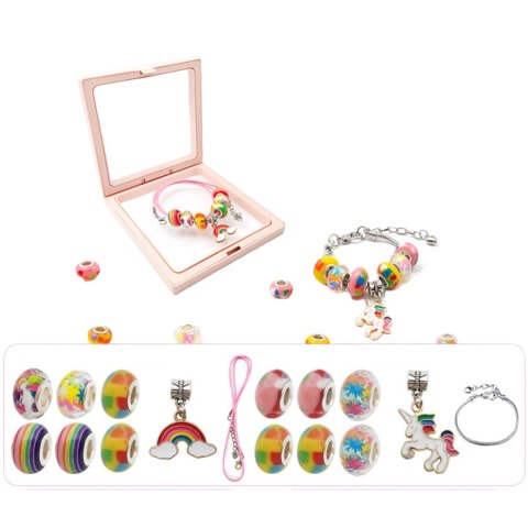 ZESTAW DO ROBIENIA BRANSOLETEK NASZYJNIKÓW KREATYWNY DLA DZIECI CHARMS DIY ZESTAW DO ROBIENIA BRANSOLETEK NASZYJNIKÓW KREATYWNY DLA DZIECI CHARMS DIY