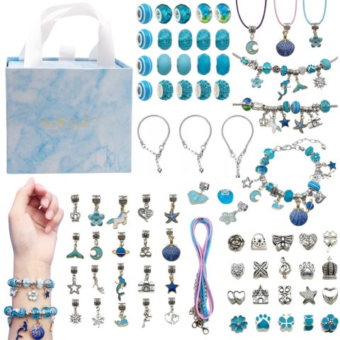 ZESTAW DO ROBIENIA BRANSOLETEK NASZYJNIKÓW KREATYWNY DLA DZIECI CHARMS DIY ZESTAW DO ROBIENIA BRANSOLETEK NASZYJNIKÓW KREATYWNY DLA DZIECI CHARMS DIY