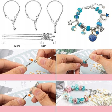 ZESTAW DO ROBIENIA BRANSOLETEK NASZYJNIKÓW KREATYWNY DLA DZIECI CHARMS DIY ZESTAW DO ROBIENIA BRANSOLETEK NASZYJNIKÓW KREATYWNY DLA DZIECI CHARMS DIY