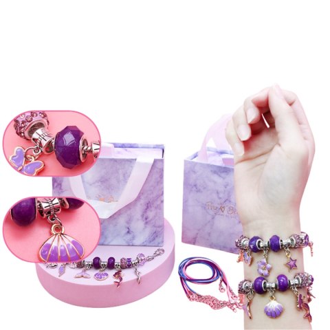 ZESTAW DO ROBIENIA BRANSOLETEK NASZYJNIKÓW KREATYWNY DLA DZIECI CHARMS DIY ZESTAW DO ROBIENIA BRANSOLETEK NASZYJNIKÓW KREATYWNY DLA DZIECI CHARMS DIY