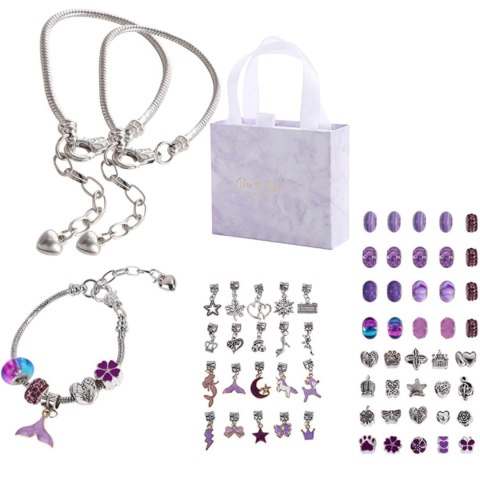 ZESTAW DO ROBIENIA BRANSOLETEK NASZYJNIKÓW KREATYWNY DLA DZIECI CHARMS DIY ZESTAW DO ROBIENIA BRANSOLETEK NASZYJNIKÓW KREATYWNY DLA DZIECI CHARMS DIY