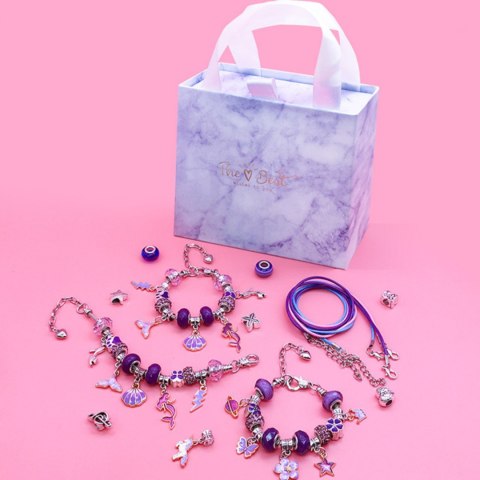 ZESTAW DO ROBIENIA BRANSOLETEK NASZYJNIKÓW KREATYWNY DLA DZIECI CHARMS DIY ZESTAW DO ROBIENIA BRANSOLETEK NASZYJNIKÓW KREATYWNY DLA DZIECI CHARMS DIY