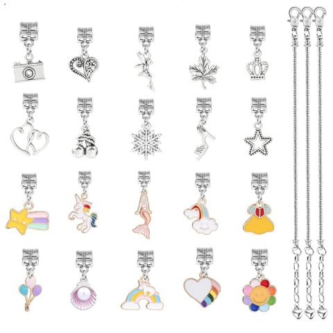 ZESTAW DO ROBIENIA BRANSOLETEK NASZYJNIKÓW KREATYWNY DLA DZIECI CHARMS DIY ZESTAW DO ROBIENIA BRANSOLETEK NASZYJNIKÓW KREATYWNY DLA DZIECI CHARMS DIY