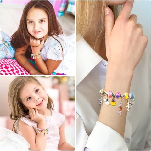 ZESTAW DO ROBIENIA BRANSOLETEK NASZYJNIKÓW KREATYWNY DLA DZIECI CHARMS DIY ZESTAW DO ROBIENIA BRANSOLETEK NASZYJNIKÓW KREATYWNY DLA DZIECI CHARMS DIY