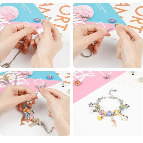 ZESTAW DO ROBIENIA BRANSOLETEK NASZYJNIKÓW KREATYWNY DLA DZIECI CHARMS DIY ZESTAW DO ROBIENIA BRANSOLETEK NASZYJNIKÓW KREATYWNY DLA DZIECI CHARMS DIY