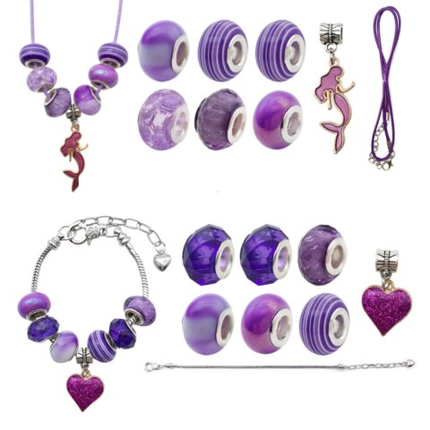 ZESTAW DO ROBIENIA BRANSOLETEK NASZYJNIKÓW KREATYWNY DLA DZIECI CHARMS DIY ZESTAW DO ROBIENIA BRANSOLETEK NASZYJNIKÓW KREATYWNY DLA DZIECI CHARMS DIY