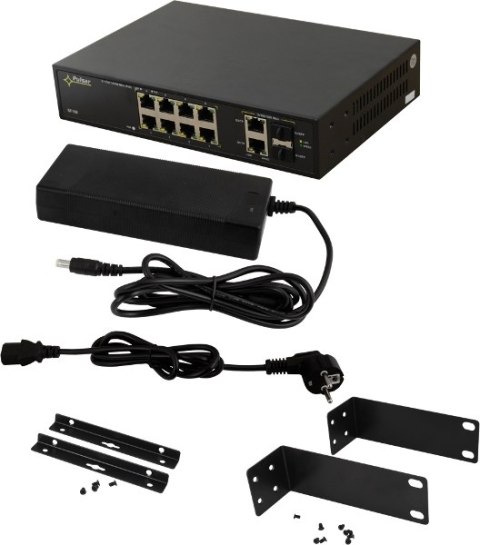 SWITCH POE PULSAR SF108 10-PORTÓW (8xPoE + 2xUPLINK/2xSFP) SWITCH POE PULSAR SF108 10-PORTÓW (8xPoE + 2xUPLINK/2xSFP)