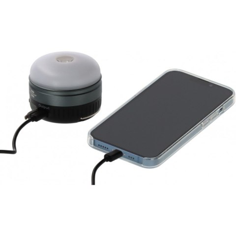 SOLARNA LAMPA KEMPINGOWA ZEWNĘTRZNA LED Z USB 450LM 2 WYMIENNE AKUMULATORY SOLARNA LAMPA KEMPINGOWA ZEWNĘTRZNA LED Z USB 450LM 2 WYMIENNE AKUMULATORY