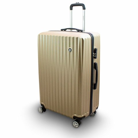 KOMPLET/ZESTAW WALIZEK CHAMPAGNER MOCNE ABS TWARDE PODRÓŻNE TORBY KOMPLET/ZESTAW WALIZEK CHAMPAGNER MOCNE ABS TWARDE PODRÓŻNE TORBY
