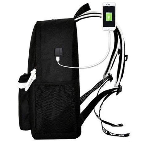 Młodzieżowy Plecak świecący port USB Kruzzel odblaskowy wodoodporny Młodzieżowy Plecak świecący port USB Kruzzel odblaskowy wodoodporny