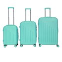 ZESTAW WALIZEK NA KÓŁKACH KOMPLET XL+L+M ZIELONE BARUT ABS SOLIDNE