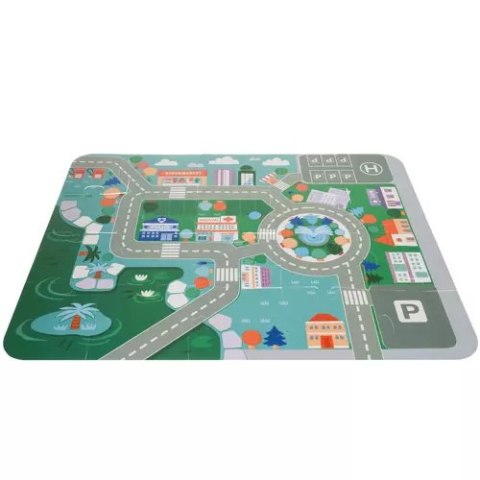 ZESTAW DREWNIANYCH KLOCKÓW MIASTECZKO Z MATĄ PUZZLE W WIADERKU + TORBA ZESTAW DREWNIANYCH KLOCKÓW MIASTECZKO Z MATĄ PUZZLE W WIADERKU + TORBA