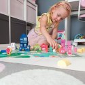 ZESTAW DREWNIANYCH KLOCKÓW MIASTECZKO Z MATĄ PUZZLE W WIADERKU + TORBA