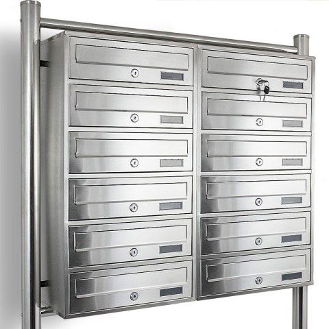 POCZTOWA SKRZYNKA NA LISTY LOKATORKA 2X6 WRZUTÓW 12 MIESZKAŃ STAL INOX POCZTOWA SKRZYNKA NA LISTY LOKATORKA 2X6 WRZUTÓW 12 MIESZKAŃ STAL INOX