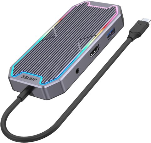 Unitek Hub USB-C HDMI RJ45 3,5mm audio 100W 10Gbps D1029A Unitek Hub USB-C HDMI RJ45 3,5mm audio 100W 10Gbps D1029A