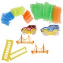 TOR SAMOCHODOWY WYŚCIGOWY KOLEJKA DUŻY PUZZLE KLOCKI ZESTAW 2X AUTKO