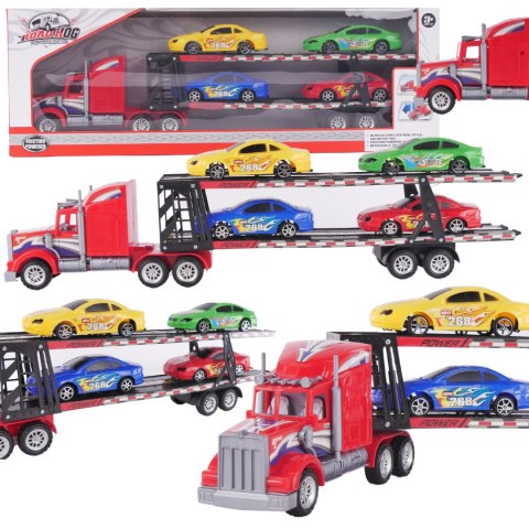 DUŻA LAWETA TRANSPORTOWA CIĘŻARÓWKA 4 SAMOCHODY TRANSPORTER POJAZD NACZEPA DUŻA LAWETA TRANSPORTOWA CIĘŻARÓWKA 4 SAMOCHODY TRANSPORTER POJAZD NACZEPA
