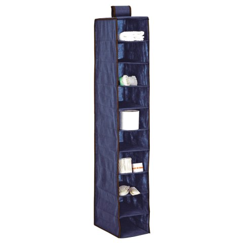 BLUE NIEBIESKI WISZĄCY ORGANIZER DO SZAFY 10 PRZEGRÓD 20X29X120 CM