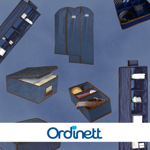 BLUE NIEBIESKI WISZĄCY ORGANIZER DO SZAFY 10 PRZEGRÓD 20X29X120 CM BLUE NIEBIESKI WISZĄCY ORGANIZER DO SZAFY 10 PRZEGRÓD 20X29X120 CM