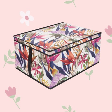 FLORAL W KWIATY ORGANIZER DO SZAFY Z POKRYWĄ 50X40X25CM PUDEŁKO KWIECISTE FLORAL W KWIATY ORGANIZER DO SZAFY Z POKRYWĄ 50X40X25CM PUDEŁKO KWIECISTE