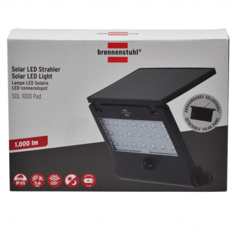 LAMPA SOLARNA ZEWNĘTRZNA Z CZUJNIKIEM RUCHU1000 LM BRENNENSTUHL LAMPA SOLARNA ZEWNĘTRZNA Z CZUJNIKIEM RUCHU1000 LM BRENNENSTUHL
