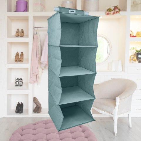 WISZĄCY ORGANIZER MINT ZIELONY DO SZAFY 4 PRZEGRODY 30X30X80CM PÓŁKI WISZĄCY ORGANIZER MINT ZIELONY DO SZAFY 4 PRZEGRODY 30X30X80CM PÓŁKI