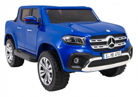 Mercedes Benz X-Class dla dzieci Lakier Niebieski + Pilot + Napęd 4x4 + MP4 + Bagażnik + EVA Mercedes Benz X-Class dla dzieci Lakier Niebieski + Pilot + Napęd 4x4 + MP4 + Bagażnik + EVA
