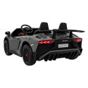 Lamborghini Aventador SV na akumulator dla 2 dzieci Szary + Silnik bezszczotkowy + Pompowane koła + Audio LED