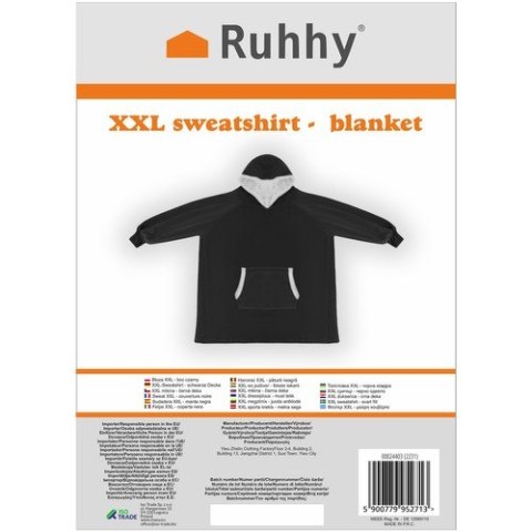 Bluza XXL - koc czarny Ruhhy 24403 Bluza XXL - koc czarny Ruhhy 24403