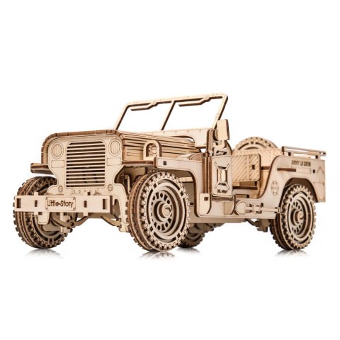 Little Story Drewniane Puzzle Model 3D - Pojazd Wojskowy Jeep Little Story Drewniane Puzzle Model 3D - Pojazd Wojskowy Jeep