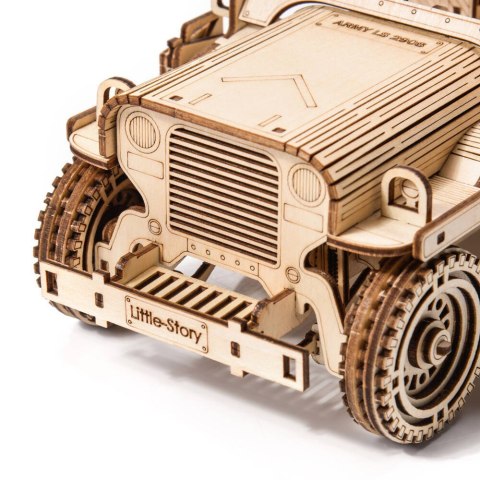 Little Story Drewniane Puzzle Model 3D - Pojazd Wojskowy Jeep Little Story Drewniane Puzzle Model 3D - Pojazd Wojskowy Jeep