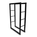 STOJAK NA DREWNO OPAŁOWE 60X25X100CM CZARNY STALOWY MINIMALISTYCZNY