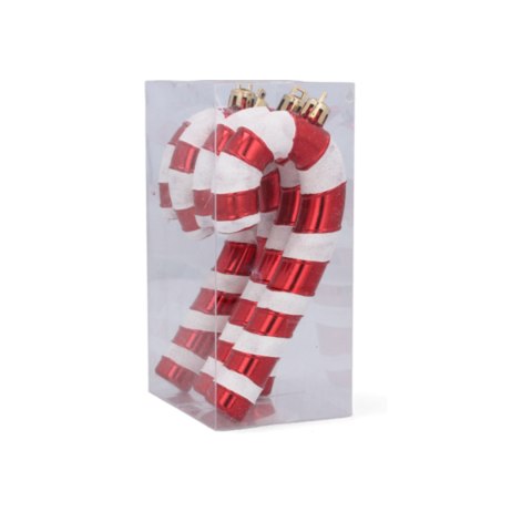Zawieszki CUKIERKOWA LASKA 13cm - Komplet 4 szt. - Kolor: BOŻONARODZENIOWA CZERWIEŃ Zawieszki CUKIERKOWA LASKA 13cm - Komplet 4 szt. - Kolor: BOŻONARODZENIOWA CZERWIEŃ