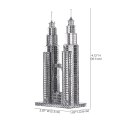 Piececool Puzzle Metalowe Model 3D - Wieże Petronas