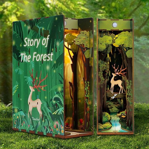 Tonecheer Składany Drewniany Model 3D LED - Book Nook Historia Lasu Tonecheer Składany Drewniany Model 3D LED - Book Nook Historia Lasu