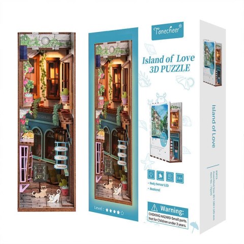 Tonecheer Składany Drewniany Model 3D LED - Book Nook Wyspa Miłości Tonecheer Składany Drewniany Model 3D LED - Book Nook Wyspa Miłości
