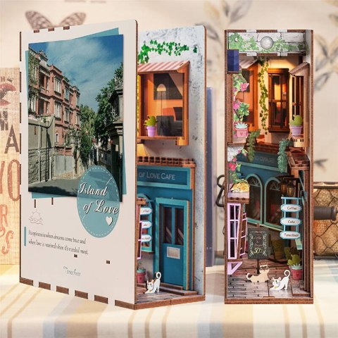 Tonecheer Składany Drewniany Model 3D LED - Book Nook Wyspa Miłości Tonecheer Składany Drewniany Model 3D LED - Book Nook Wyspa Miłości
