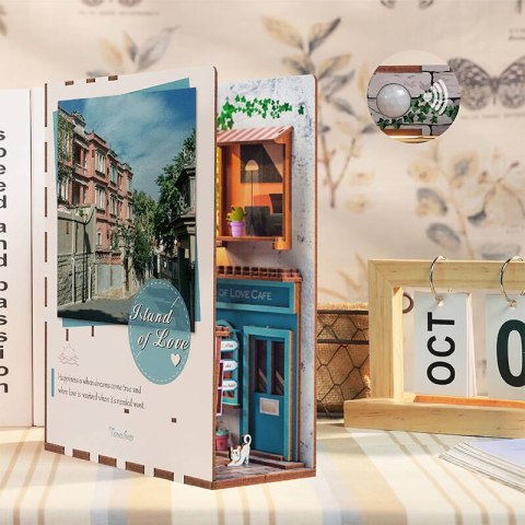 Tonecheer Składany Drewniany Model 3D LED - Book Nook Wyspa Miłości Tonecheer Składany Drewniany Model 3D LED - Book Nook Wyspa Miłości